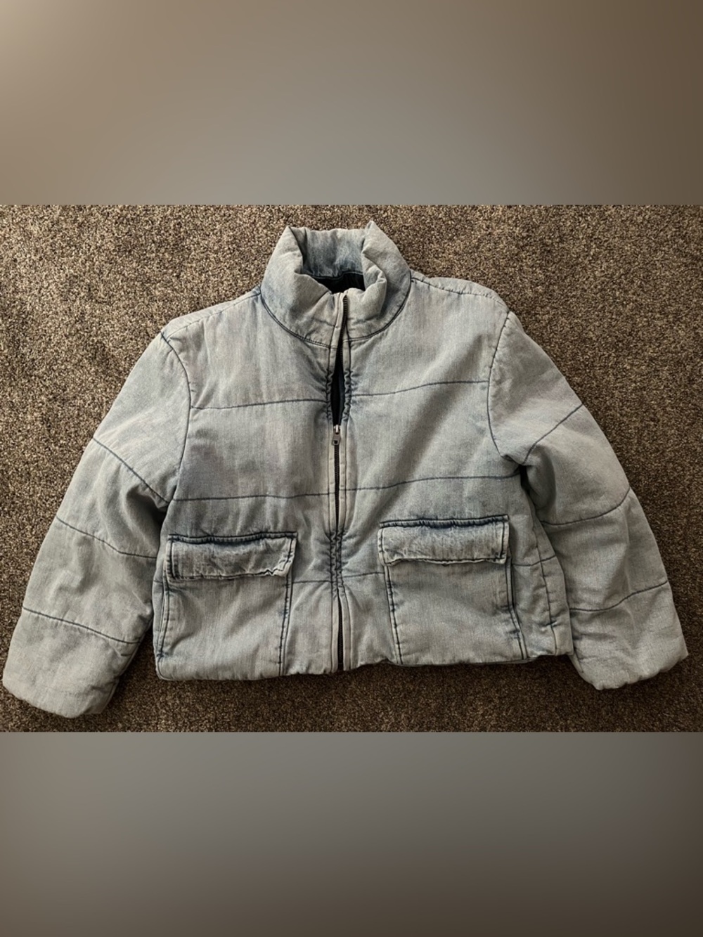 KanCan Luciana Sky Blue Puffer Jacket